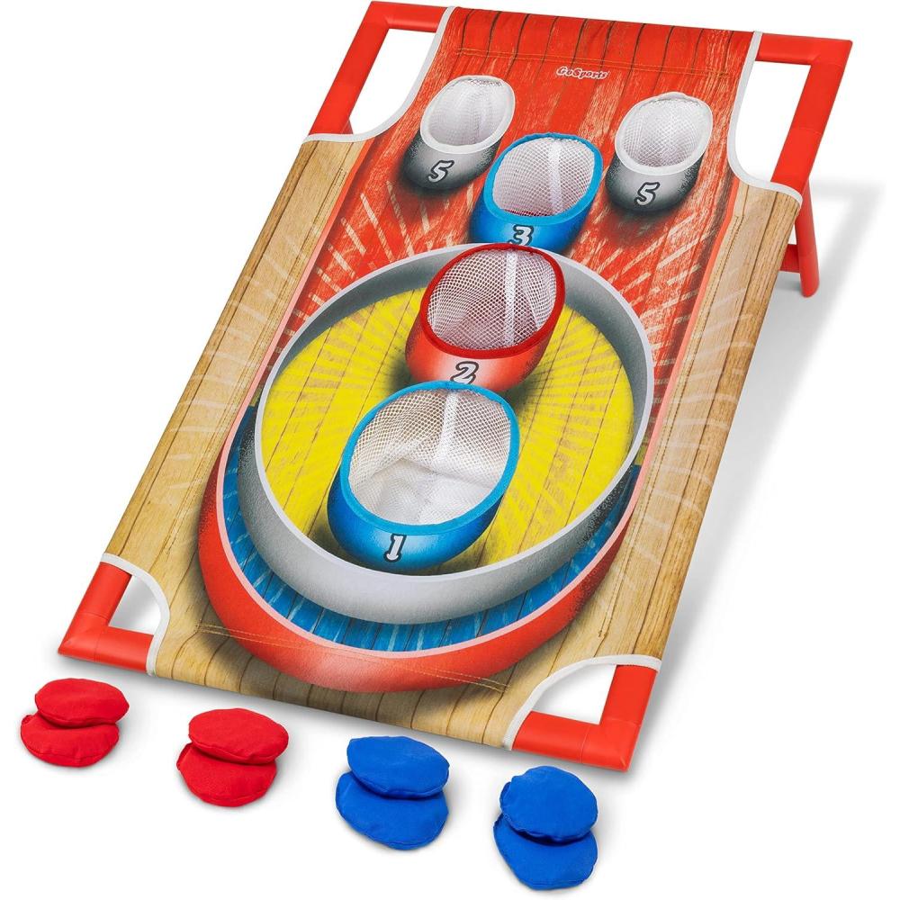 imageGoSports 3 x 2 ft Arcade Cornhole Game  Portable Bean Bag Toss Game for Kids and AdultsRed  Multi