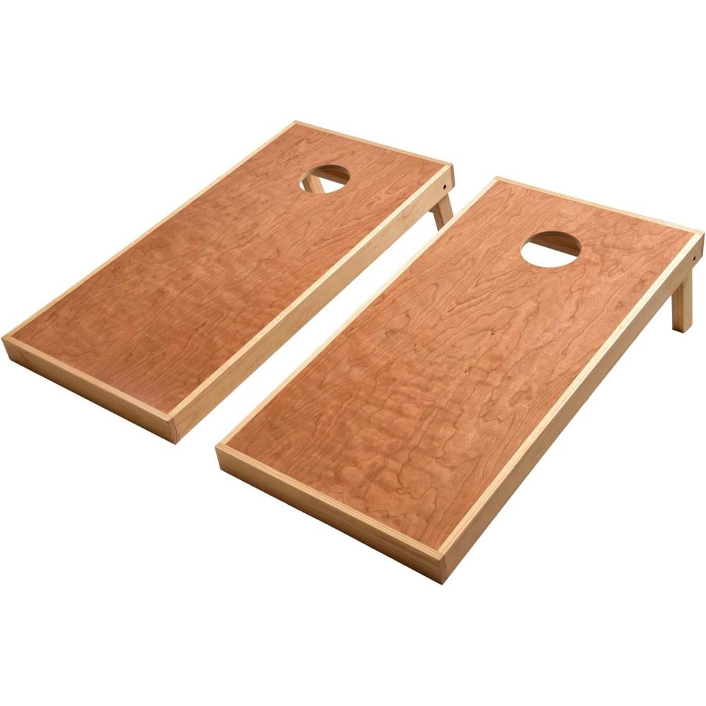 imageGoSports 4 ft x 2 ft Commercial Grade Cornhole Boards Set  Natural Wood Cornhole Boards Choose From Different Bean Bag Color Combinationsunable to predict color