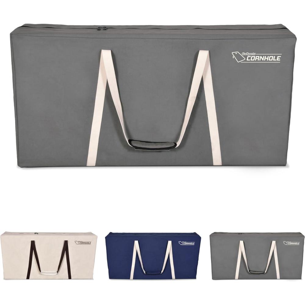 imageGoSports 4 x 2 ft Canvas Cornhole Carrying Case  Choose Navy Blue Gray or Natural  PRO GradeGray