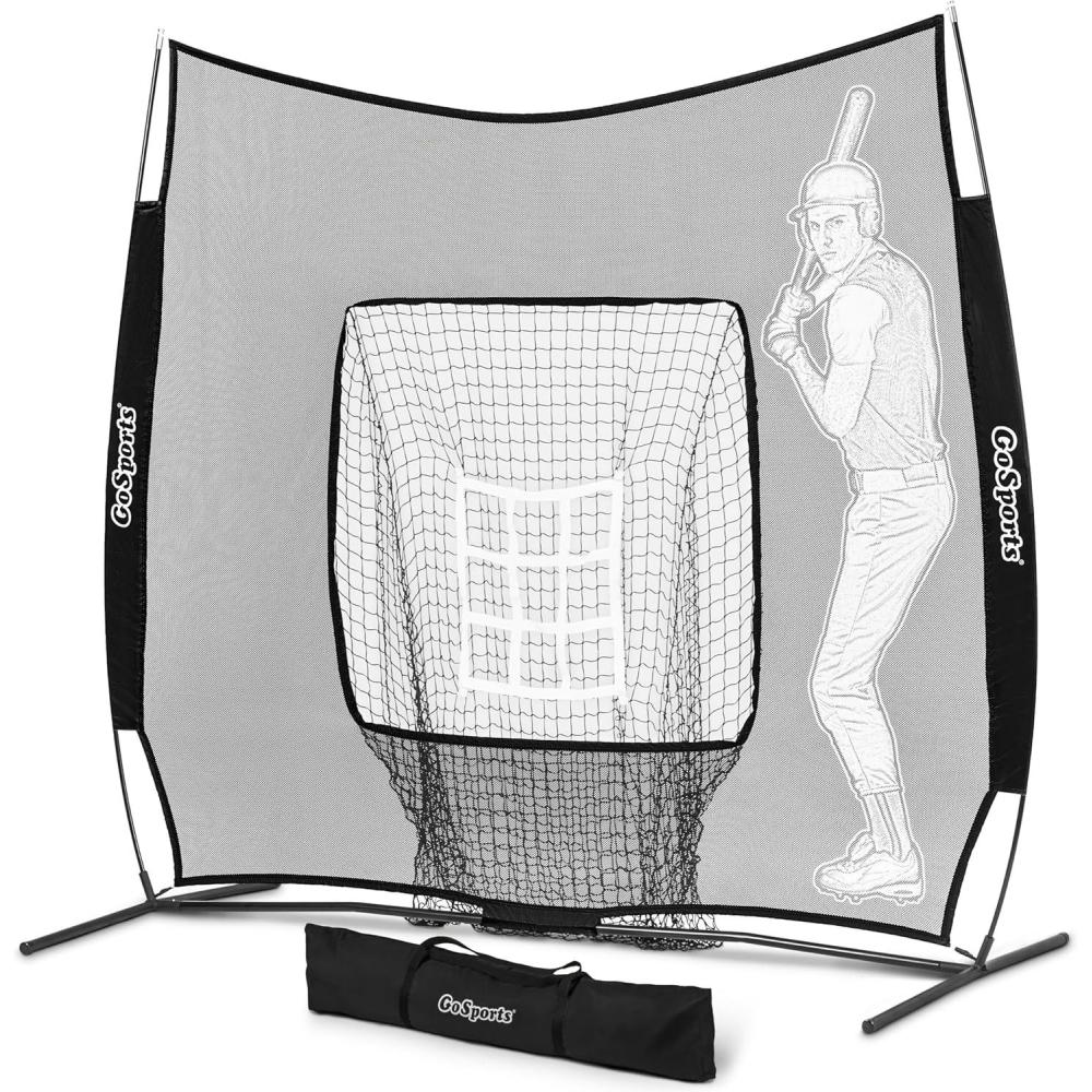 imageGoSports 7 x 7 ft Advanced Baseball ampamp Softball Net with Xtraman Batter Portable Hitting ampamp Pitching Practice Net