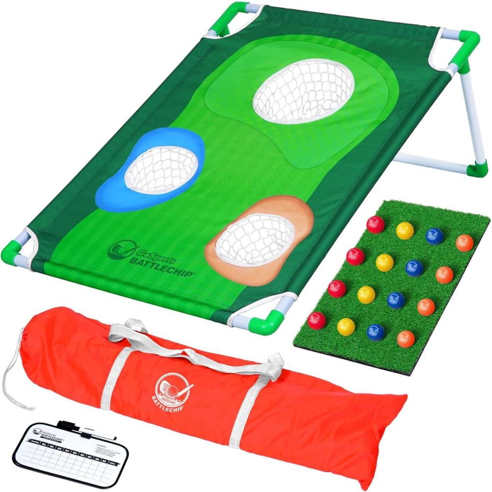 imageGoSports BattleChip Backyard Golf Cornhole Games  Includes Targets Chipping Mats Foam Golf Balls Scorecard and Carry CaseMulti