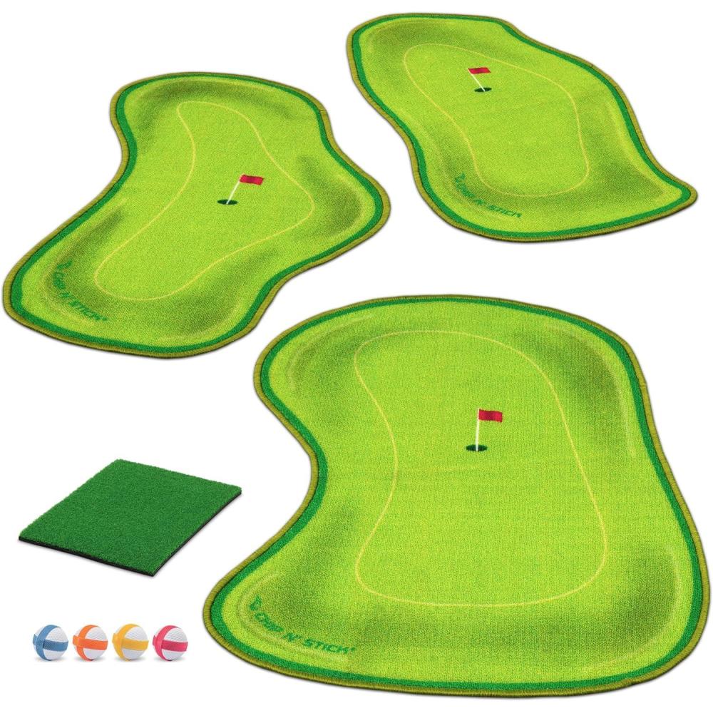 imageGoSports Chip N Stick Links Indoor ampamp Outdoor Golf Game with Sticky Balls and Chipping Mat