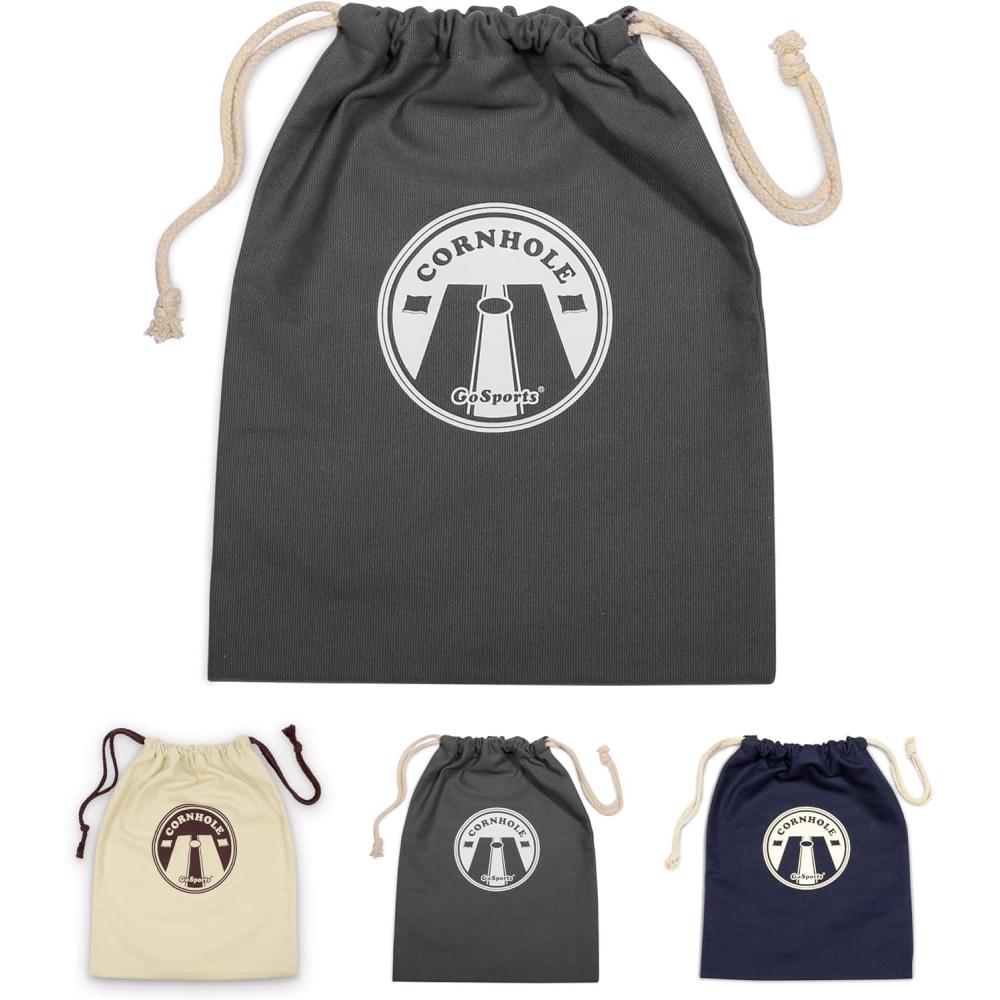 imageGoSports Cornhole Bean Bag Tote Carry Case Fits 8 Bean Bags Gray Navy or NaturalGray