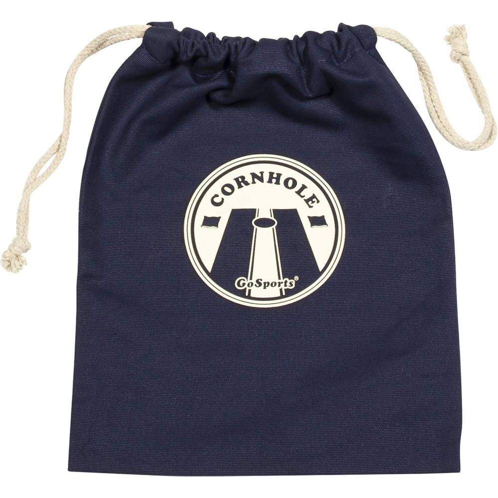 imageGoSports Cornhole Bean Bag Tote Carry Case Fits 8 Bean Bags Gray Navy or NaturalNavy