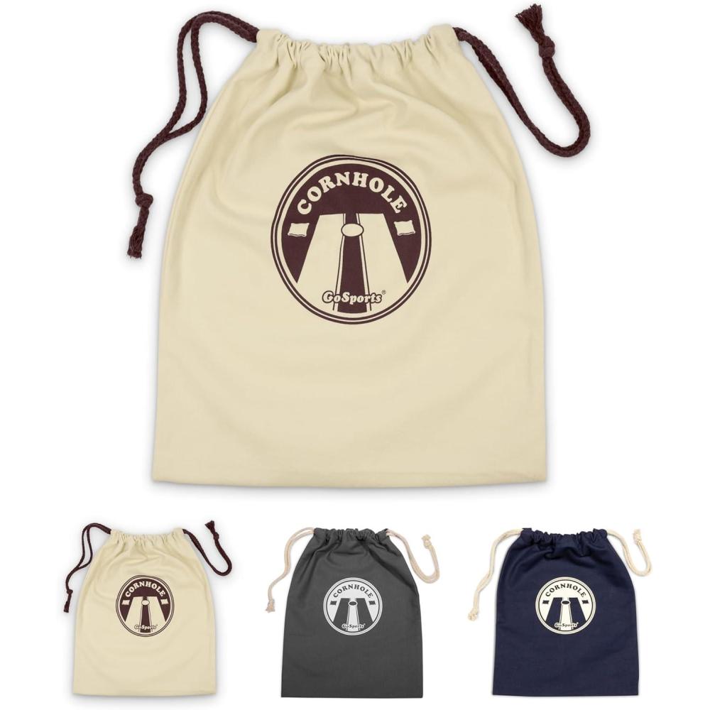 imageGoSports Cornhole Bean Bag Tote Carry Case  Fits 8 Bean Bags  Gray Navy or NaturalSand