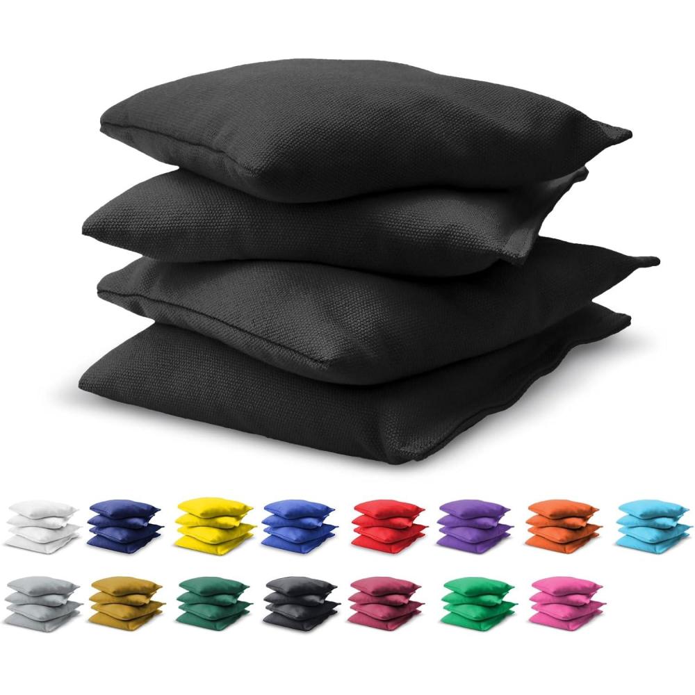 imageGoSports Cornhole Bean Bags Set of 416 Colors Available Regulation All Weather Mix and MatchBlack