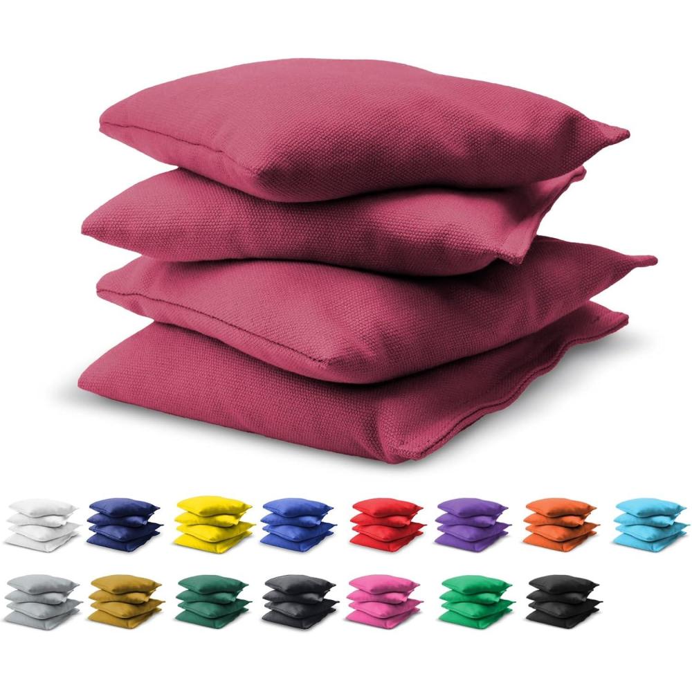 imageGoSports Cornhole Bean Bags Set of 416 Colors Available Regulation All Weather Mix and MatchCrimson Burgundy