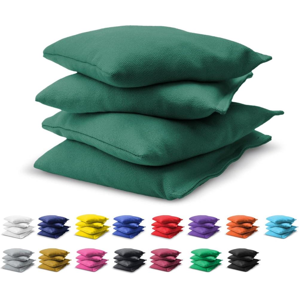 imageGoSports Cornhole Bean Bags Set of 416 Colors Available Regulation All Weather Mix and MatchDark Green