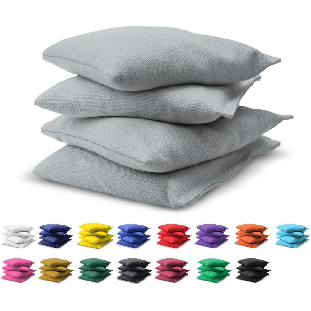 imageGoSports Cornhole Bean Bags Set of 416 Colors Available Regulation All Weather Mix and MatchGray