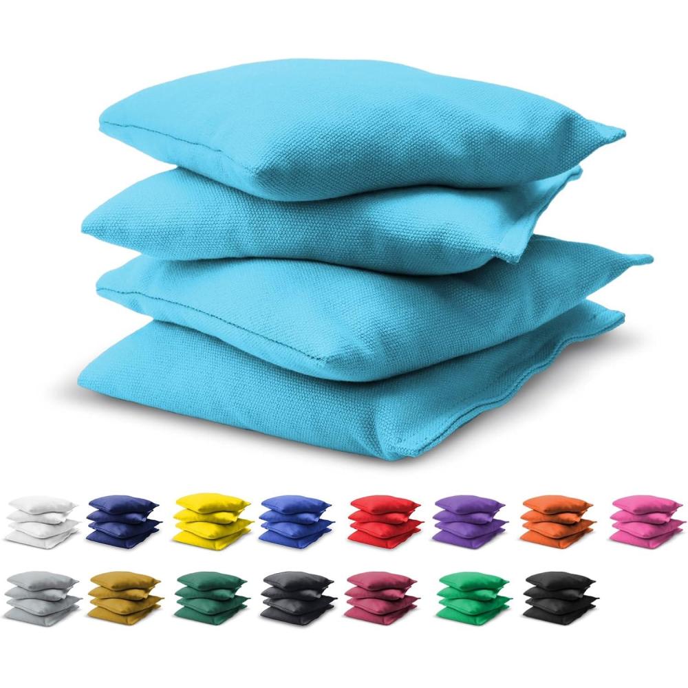 imageGoSports Cornhole Bean Bags Set of 416 Colors Available Regulation All Weather Mix and MatchLight Blue