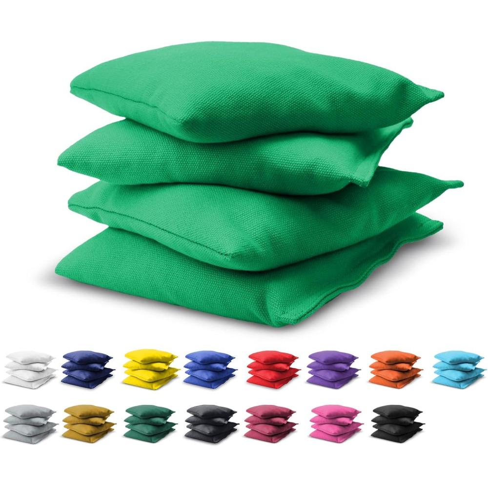 imageGoSports Cornhole Bean Bags Set of 416 Colors Available Regulation All Weather Mix and MatchLight Green