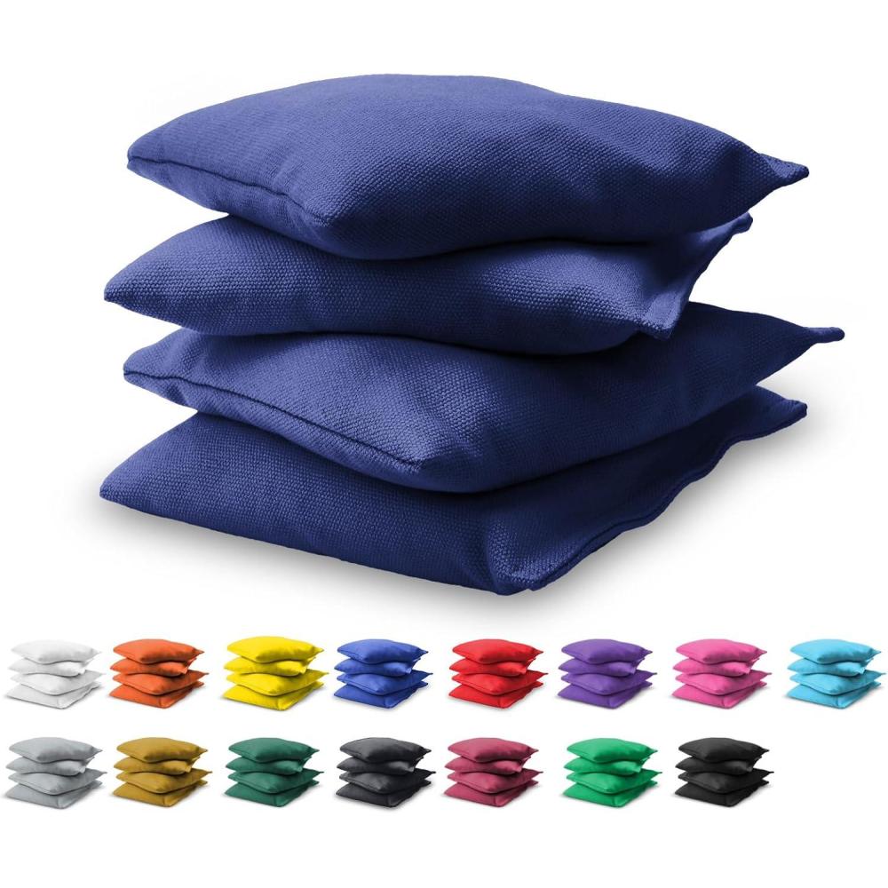 imageGoSports Cornhole Bean Bags Set of 416 Colors Available Regulation All Weather Mix and MatchNavy Blue