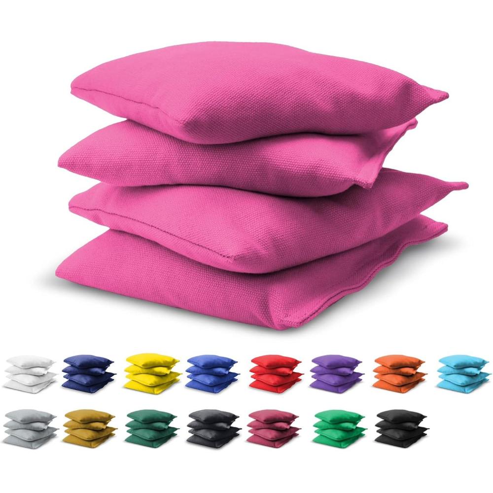 imageGoSports Cornhole Bean Bags Set of 416 Colors Available Regulation All Weather Mix and MatchPink