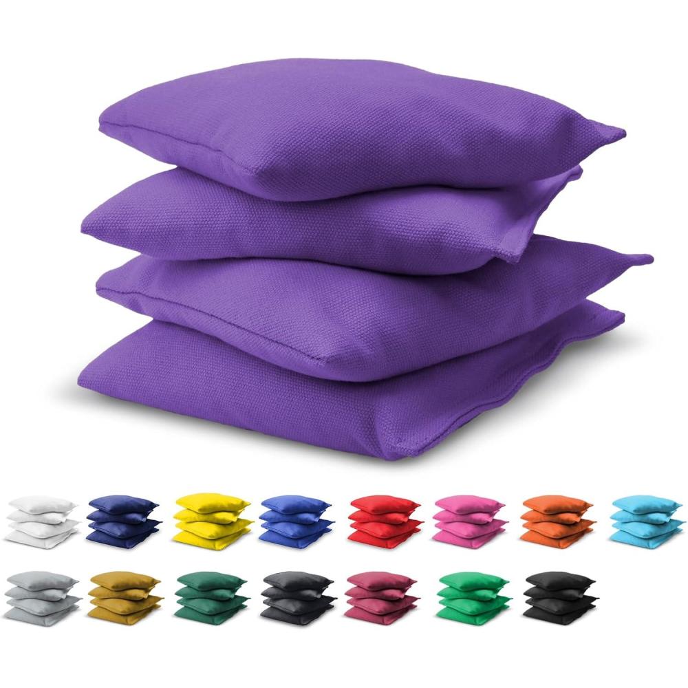 imageGoSports Cornhole Bean Bags Set of 416 Colors Available Regulation All Weather Mix and MatchPurple
