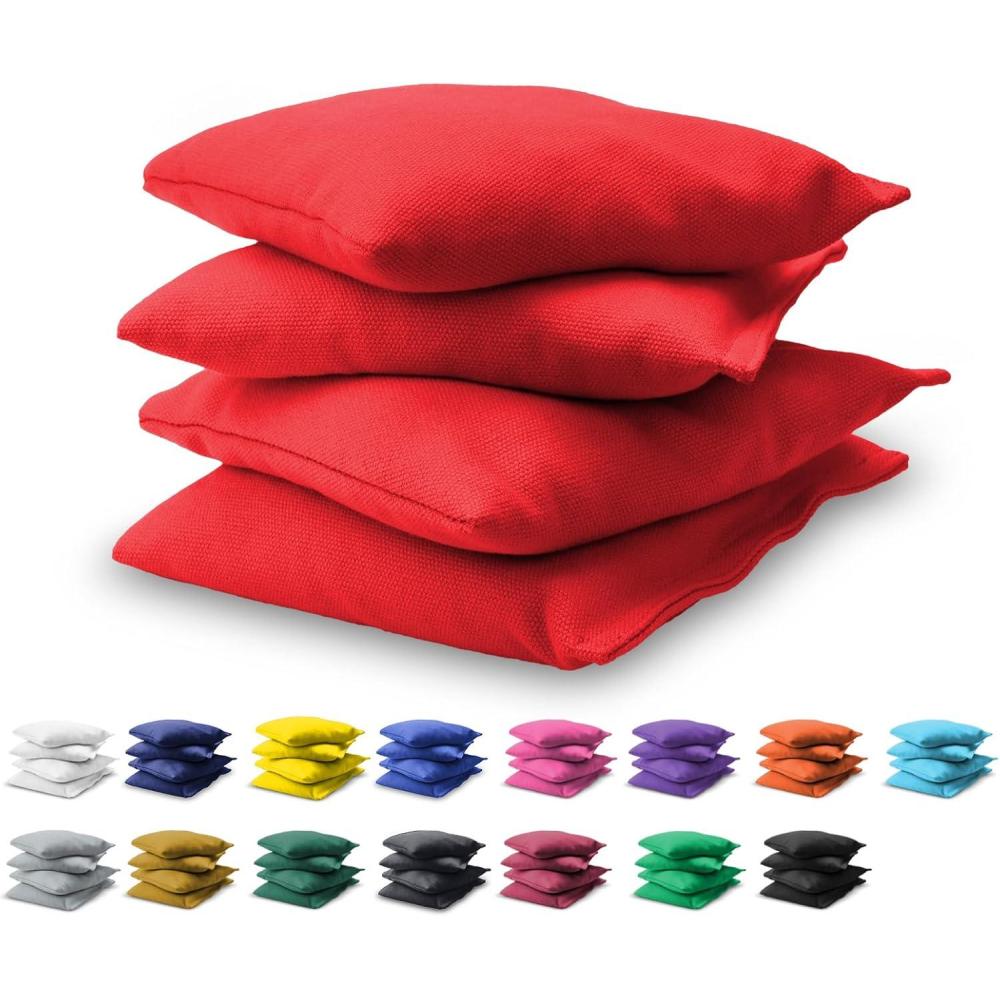 imageGoSports Cornhole Bean Bags Set of 416 Colors Available Regulation All Weather Mix and MatchRed