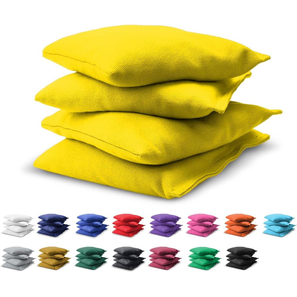 imageGoSports Cornhole Bean Bags Set of 416 Colors Available  Regulation All Weather Mix and MatchYellow