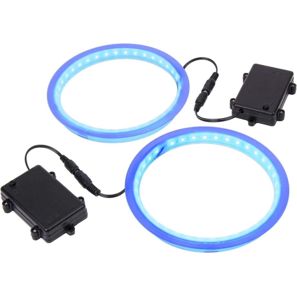 imageGoSports Cornhole Light Up LED Ring Kit 2pc Set  Red White or Blue  Compatible with All Cornhole GamesBlue