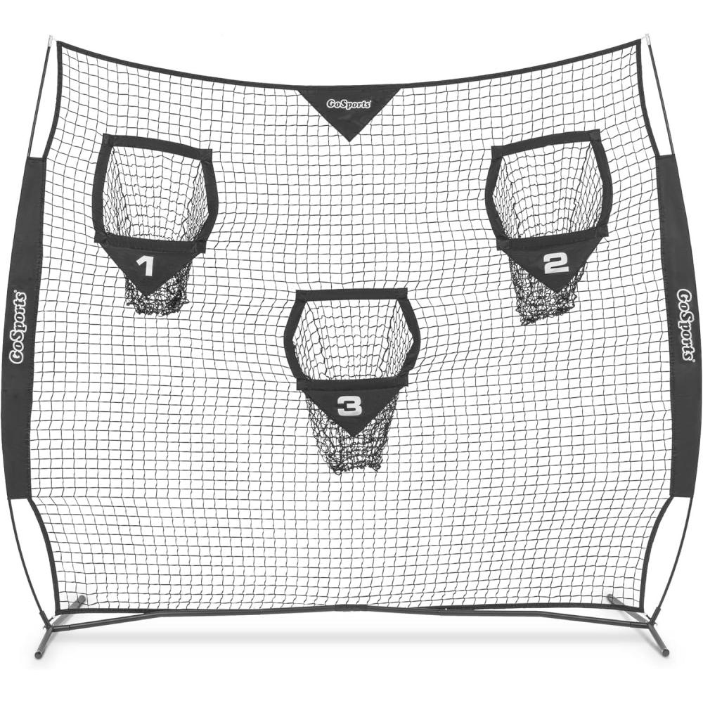 imageGoSports Football Throwing Net  8 x 8 ft or 6 x 6 ft Nets  Choose Black or Red8 x 8 ft Black