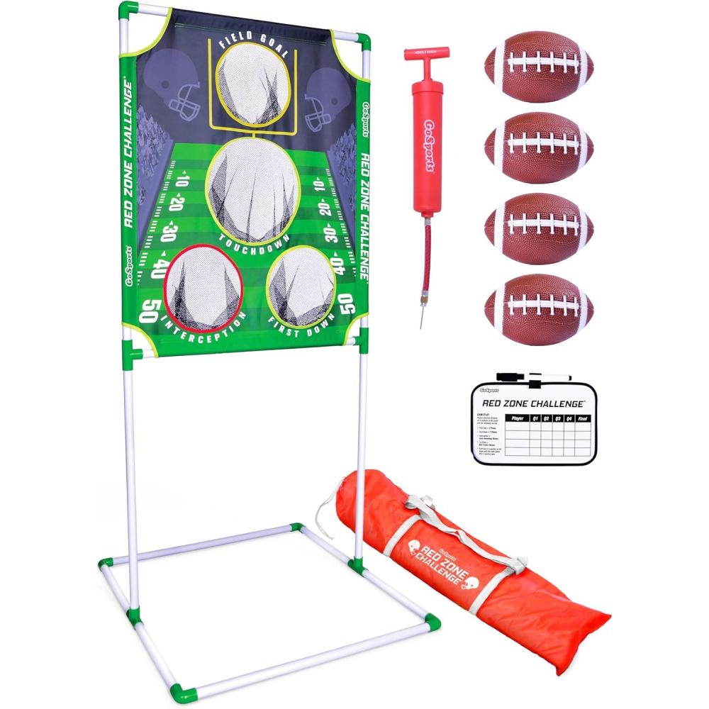 imageGoSports Football ampamp Baseball Toss Games Available in Football Red Zone Challenge or Baseball Pro Pitch Challenge Choose Between Backyard Toss or Door Hang TargetsFootball Toss