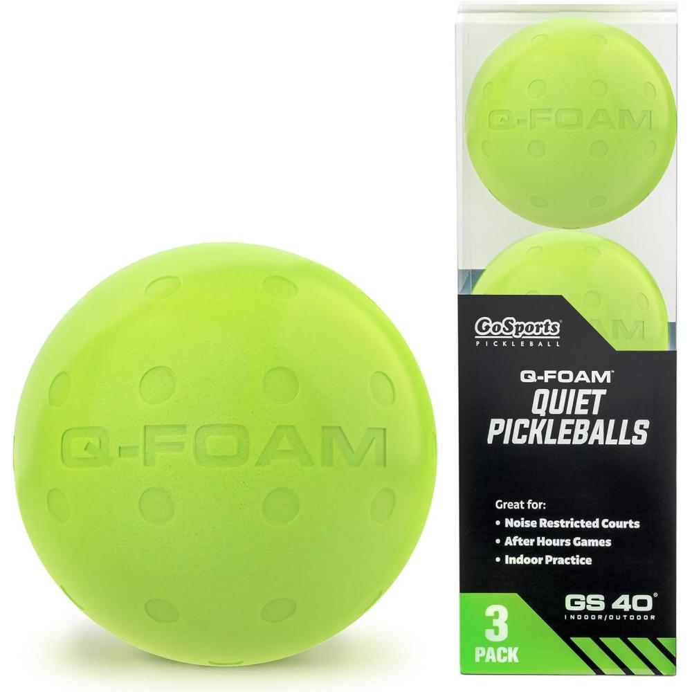 imageGoSports GS 40 QFoam Pickleballs  Quiet Foam Balls for Indoor or Outdoor Practice  3 Pack