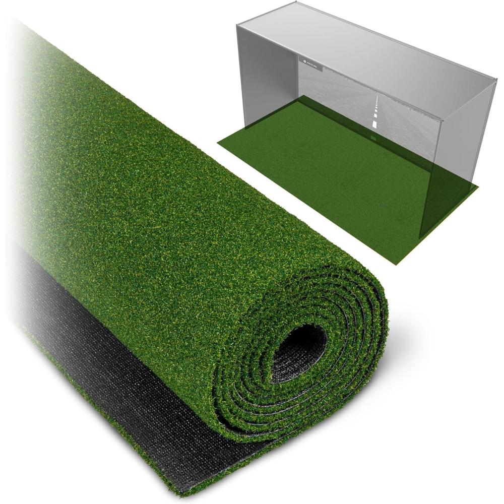 imageGoSports Golf Simulator Turf 15 mm Elite Golf Mat for Indoor Home Setups 10 12 or 15 ftGreen