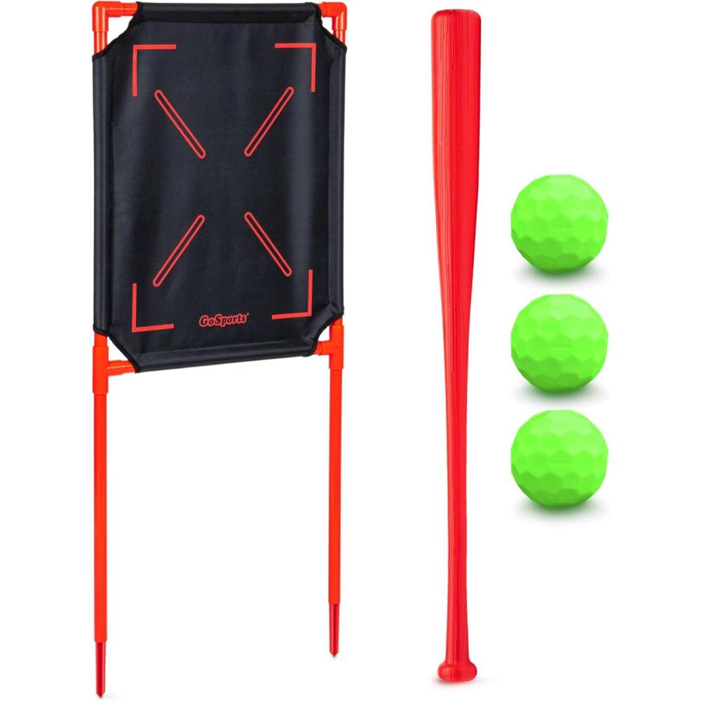 imageGoSports LotBall Backyard Baseball Bat Ball and Strike Zone Set  Plastic Baseball Game for Kids