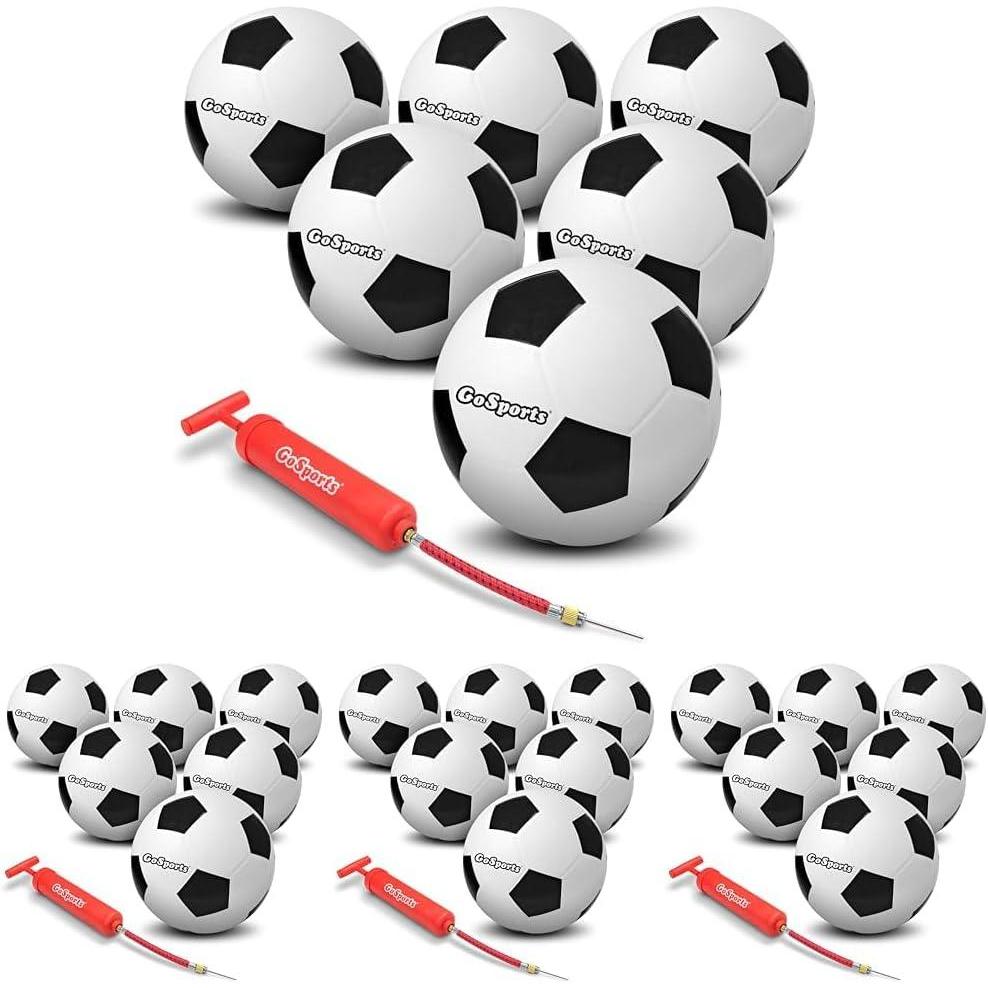 imageGoSports Playground Soccer Ball 6 Pack  Indestructible Rubber Construction for Play on Any Surface Includes Ball Pump ampamp Carry BagSix Pack of Size 5 Balls Pack of 24