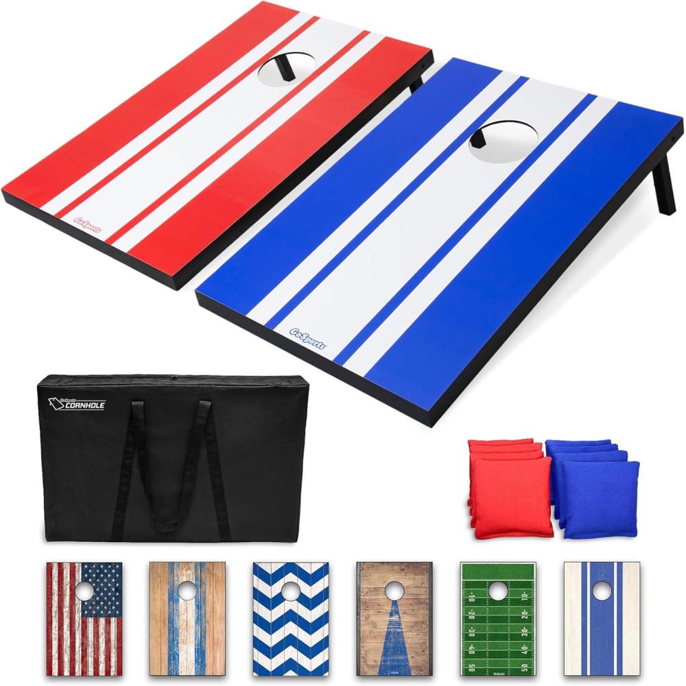 imageGoSports Portable Cornhole Sets 8 Styles  Choose 4 x 2 ft or 3 x 2 ft  Boards Include 8 Bean Bags Travel Case and Game Rules3 x 2 ft Classic