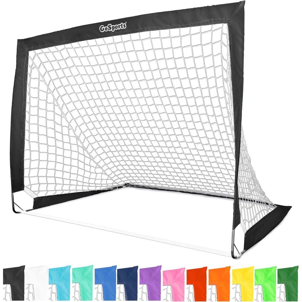 imageGoSports Portable Soccer Goals for Kids  13 Color Options  Choose 4 x 3 ft or 6 x 4 ft  Team Tone Pop Up Nets for BackyardBlack