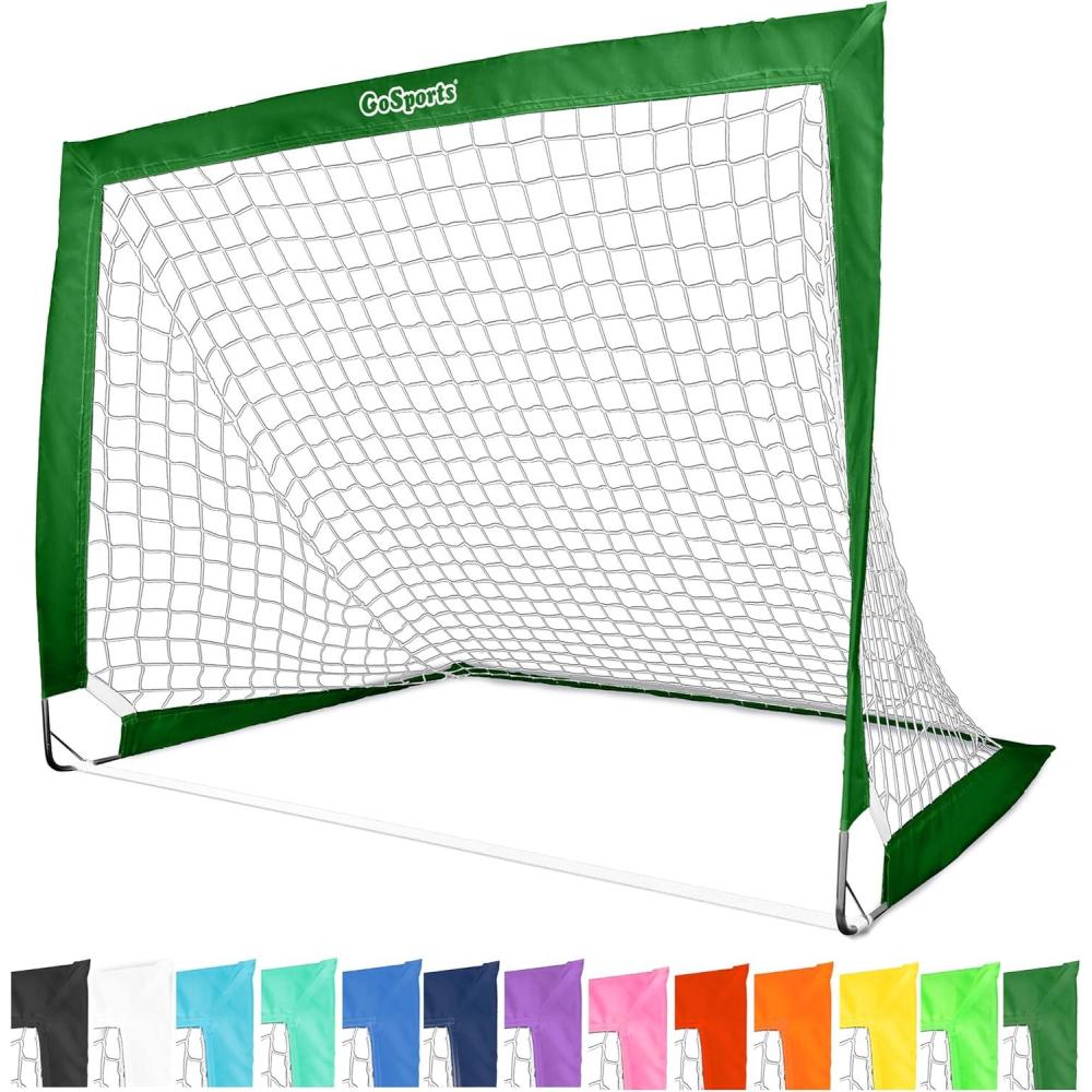 imageGoSports Portable Soccer Goals for Kids  13 Color Options  Choose 4 x 3 ft or 6 x 4 ft  Team Tone Pop Up Nets for BackyardDark Green