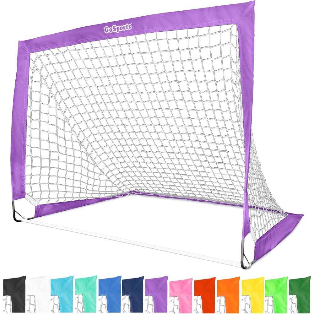imageGoSports Portable Soccer Goals for Kids  13 Color Options  Choose 4 x 3 ft or 6 x 4 ft  Team Tone Pop Up Nets for BackyardPurple