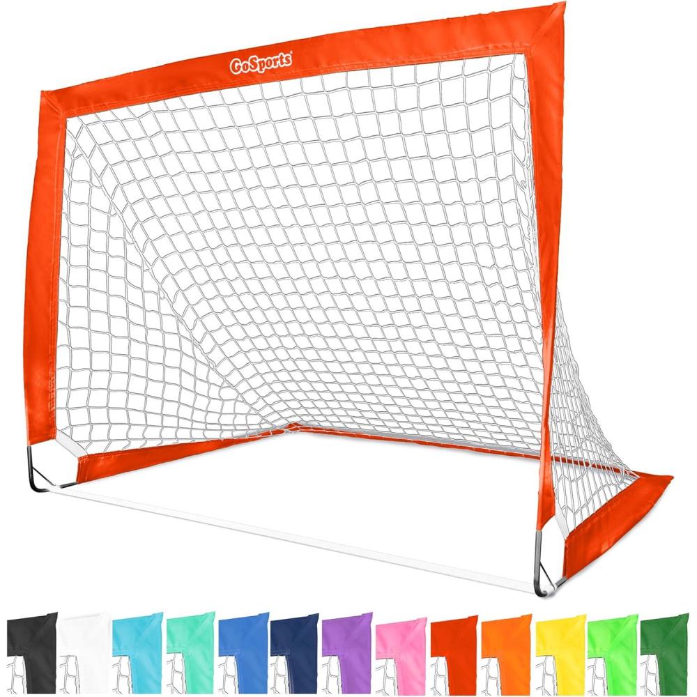 imageGoSports Portable Soccer Goals for Kids  13 Color Options  Choose 4 x 3 ft or 6 x 4 ft  Team Tone Pop Up Nets for BackyardRed