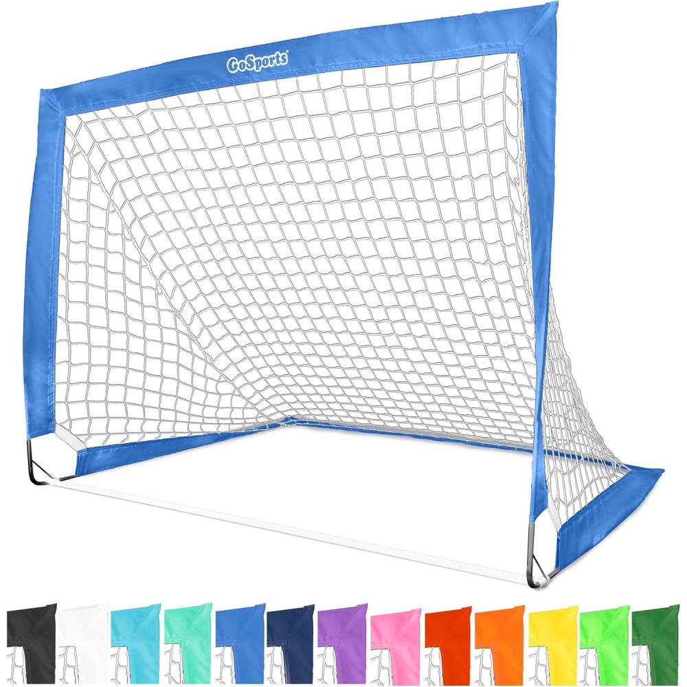 imageGoSports Portable Soccer Goals for Kids  13 Color Options  Choose 4 x 3 ft or 6 x 4 ft  Team Tone Pop Up Nets for BackyardRoyal Blue