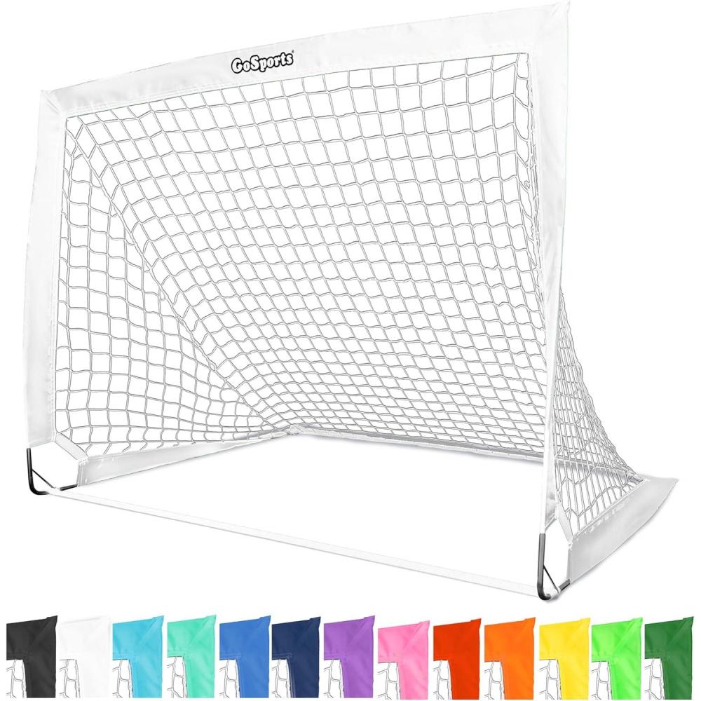 imageGoSports Portable Soccer Goals for Kids  13 Color Options  Choose 4 x 3 ft or 6 x 4 ft  Team Tone Pop Up Nets for BackyardWhite