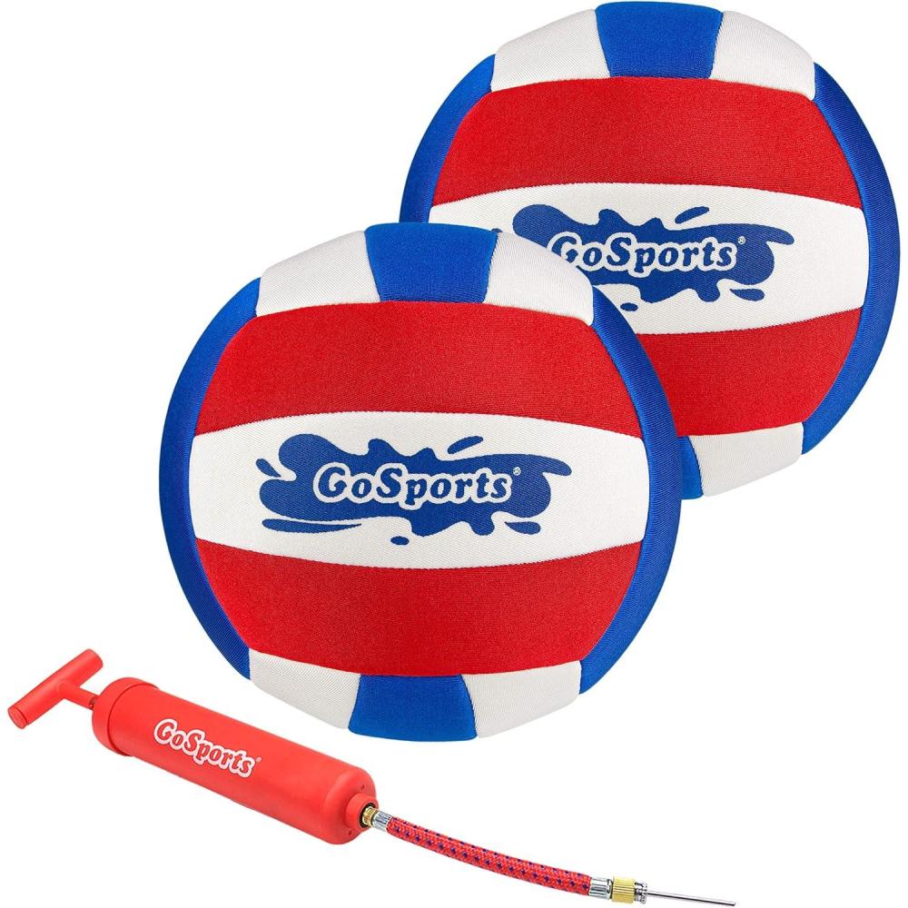 imageGoSports Pro Neoprene Pool Volleyball 2 Pack Waterproof Volleyballs with Ball Pump