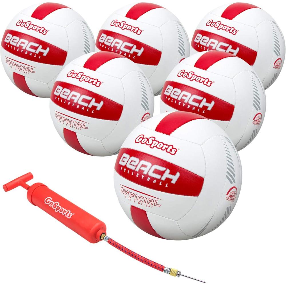 imageGoSports Pro Series Outdoor Beach Volleyball  Regulation Size ampamp Weight with Bonus Air Pump  Choose Single Ball or Six PackSix Pack