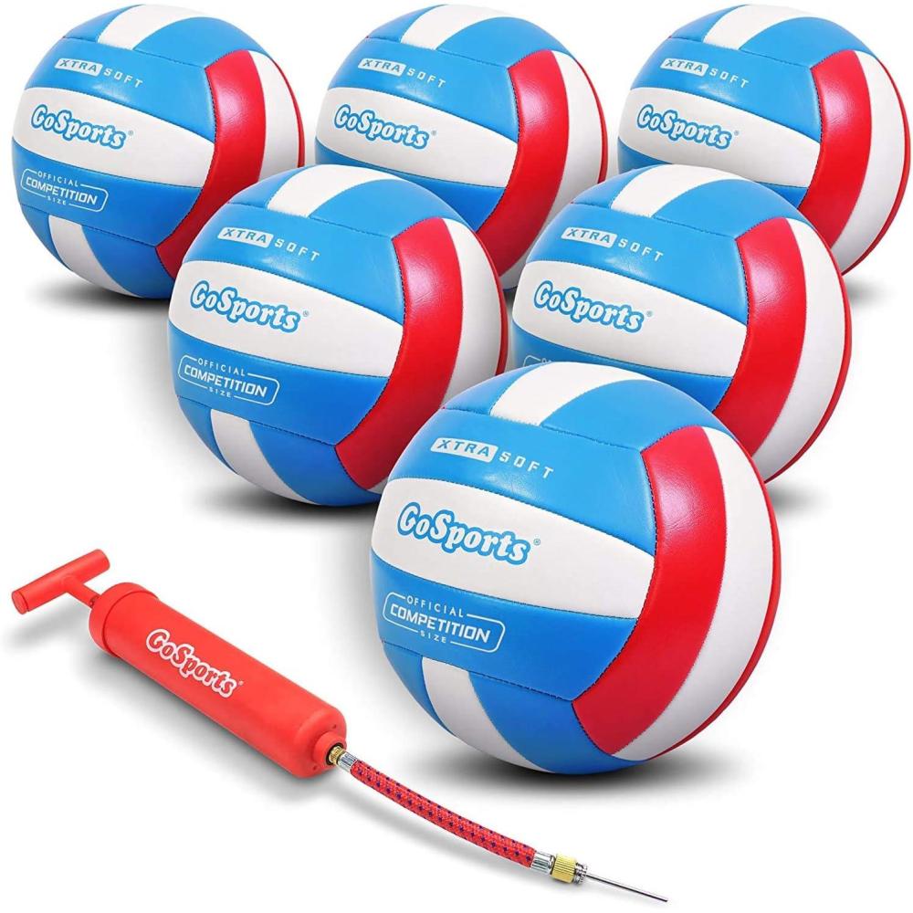 imageGoSports Soft Touch Recreational Volleyballs  Single or 6 Pack  Regulation Size for Indoor or Outdoor Play  Includes Ball Pump6 Pack