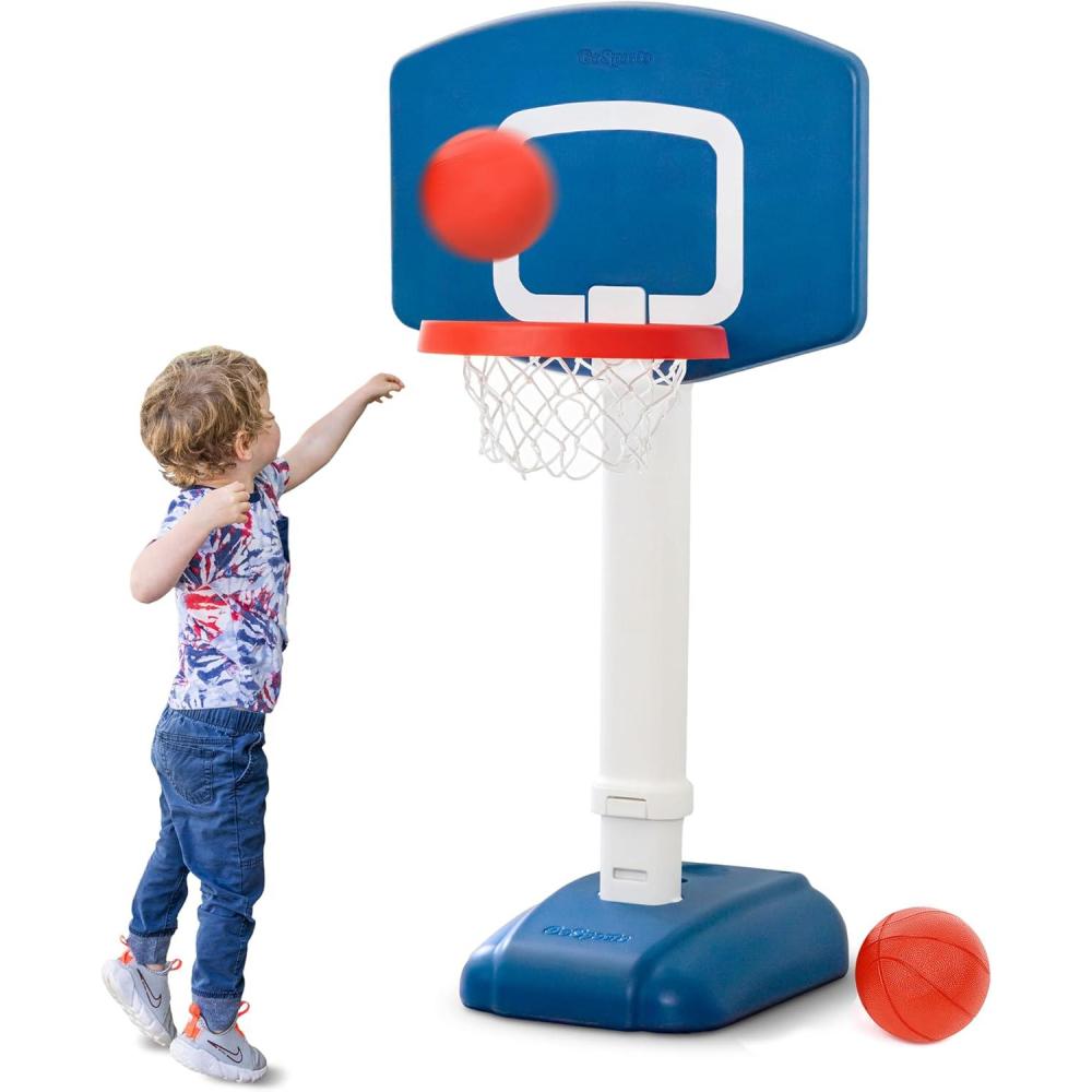 imageGoSports Tot Shot Toddler Basketball Set  Kids Indoor ampamp Outdoor Toy Hoop with Adjustable Height
