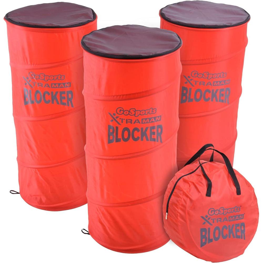 imageGoSports XTRAMAN Blocker PopUp Defenders 3 Pack  Large Size MultiSport Blocking Dummy  Training Equipment for Basketball Football ampamp Soccer