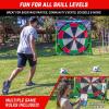 GoSports 10 FT Chip N’ Stick Soccer Darts – Giant Kick Darts Game for Kids & Adults – Includes 4 Sticky Soccer Balls, Tote Bag, & Carry Case