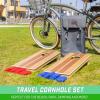 GoSports 2 ft x 1 ft Backpack Cornhole Game Set, Includes 2 Premium Wood Travel Size Boards and 8 Mini Stick and Slide Bean Bags