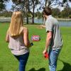 GoSports 3 x 2 ft Arcade Cornhole Game – Portable Bean Bag Toss Game for Kids and Adults(Red)
