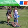 GoSports 3 x 2 ft Cornhole Board Set – Portable Outdoor Toss Game for Adults & Family – Includes Set of 8 Bean Bags with Built-in Storage – Choose Your Style(Dark Rustic)