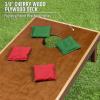 GoSports 4 ft x 2 ft Commercial Grade Cornhole Boards Set – Natural Wood Cornhole Boards, Choose From Different Bean Bag Color Combinations(Red & Dark Green)
