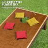 GoSports 4 ft x 2 ft Commercial Grade Cornhole Boards Set – Natural Wood Cornhole Boards, Choose From Different Bean Bag Color Combinations(Red & Gold)