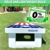 GoSports 4 x 2 ft All Weather Cornhole Boards – American Flag, Red, or Blue – Game Set Includes 8 Bean Bags & Rules(America)