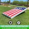 GoSports 4 x 2 ft All Weather Cornhole Boards – American Flag, Red, or Blue – Game Set Includes 8 Bean Bags & Rules(America)