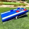 GoSports 4 x 2 ft All Weather Cornhole Boards – American Flag, Red, or Blue – Game Set Includes 8 Bean Bags & Rules(Blue)