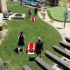GoSports 4 x 2 ft All Weather Cornhole Boards – American Flag, Red, or Blue – Game Set Includes 8 Bean Bags & Rules(Red Edition)