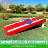 GoSports 4 x 2 ft All Weather Cornhole Boards – American Flag, Red, or Blue – Game Set Includes 8 Bean Bags & Rules(Red Edition)